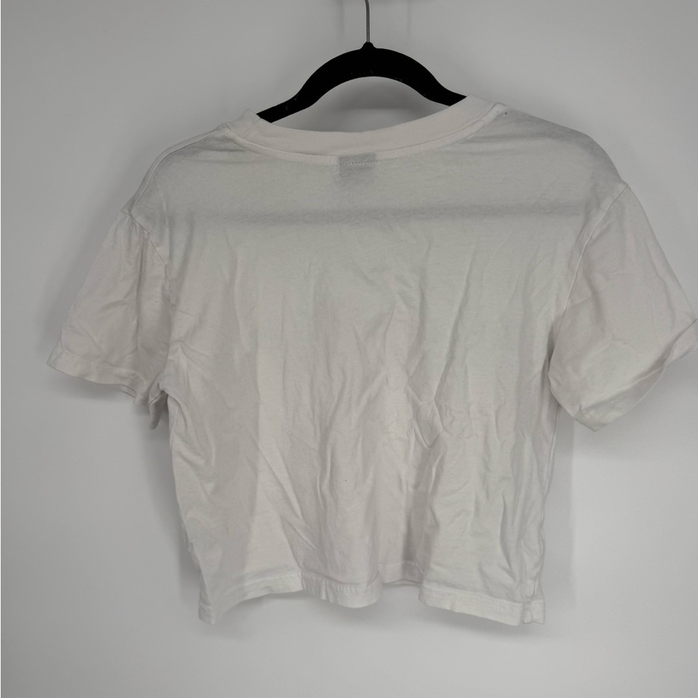 Auburn White Graphic Cropped Tee - Picture 3 of 3